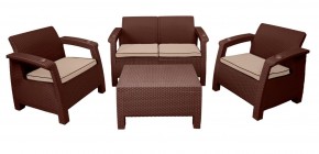 Комплект уличной мебели Yalta Premium Terrace Set (Ялта) шоколадый (+подушки под спину) в Озерске - ozersk.ok-mebel.com | фото