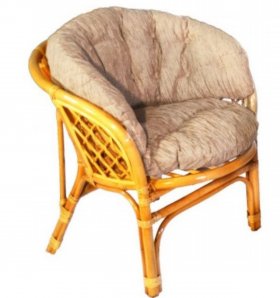 Кресло Багама, подушки светлые полные шенил (Мёд) в Озерске - ozersk.ok-mebel.com | фото 1