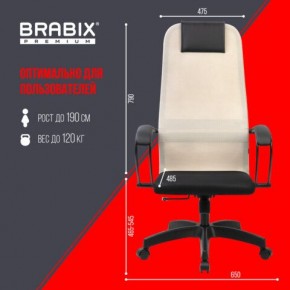 Кресло BRABIX PREMIUM "Ultimate EX-800" пластик, плотная двойная сетка Х2, черное/бежевое, 532916 в Озерске - ozersk.ok-mebel.com | фото 6