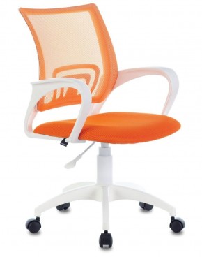 Кресло BRABIX "Fly MG-396W", пластик белый, сетка, оранжевое, 532401, MG-396W_532401 в Озерске - ozersk.ok-mebel.com | фото