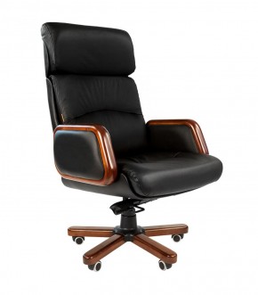 Кресло для руководителя CHAIRMAN 417 (Натуральная кожа) Черное в Озерске - ozersk.ok-mebel.com | фото
