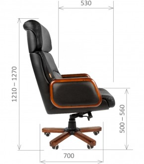 Кресло для руководителя CHAIRMAN 417 (Натуральная кожа) Черное в Озерске - ozersk.ok-mebel.com | фото 5