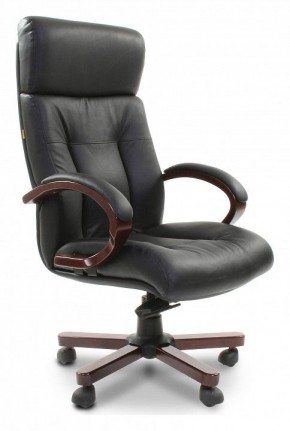 Кресло для руководителя Chairman 421 черный/орех темный, черный в Озерске - ozersk.ok-mebel.com | фото
