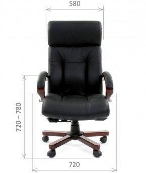 Кресло для руководителя CHAIRMAN  421 (Натуральная кожа) Черное в Озерске - ozersk.ok-mebel.com | фото 4