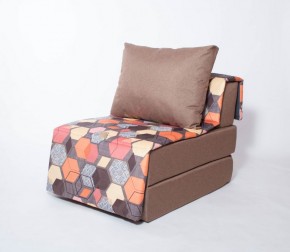 Кресло-кровать бескаркасное Харви (коричневый-геометрия браун) в Озерске - ozersk.ok-mebel.com | фото 1