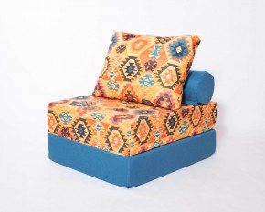Кресло-кровать-пуф бескаркасное Прайм (мехико желтый-морская волна) в Озерске - ozersk.ok-mebel.com | фото