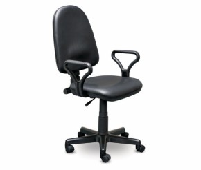Кресло офисное Престиж+ (черный кожзам PV-1) г/п 140/ПВМ/ гольф в Озерске - ozersk.ok-mebel.com | фото
