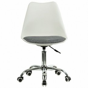 Кресло стул BRABIX "Eames MG-310 CH", хром, пластик белый, ткань серая, 532924 в Озерске - ozersk.ok-mebel.com | фото