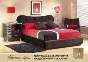 Кровать 1400 Феодосия со стразами в к/з "Классик 307 коричневый" серия Норма (+основание на опорах) в Озерске - ozersk.ok-mebel.com | фото
