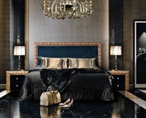 Кровать 2-х спальная (1,8 м) Тиффани Premium черная/золото с мягким элементом (Антрацит) с подъемным механизмом (ТФКР180-3[3](П) в Озерске - ozersk.ok-mebel.com | фото 2