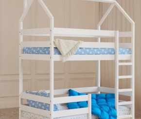 Кровать-домик двухъярусная 80*160 Белый в Озерске - ozersk.ok-mebel.com | фото 6