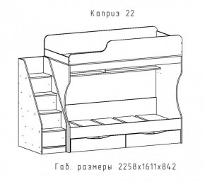 КАПРИЗ-22 Кровать двухъярусная 800 настил ЛДСП в Озерске - ozersk.ok-mebel.com | фото 2
