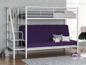 Кровать двухъярусная с диваном "Мадлен-3" (Белый/Фиолетовы) в Озерске - ozersk.ok-mebel.com | фото 1