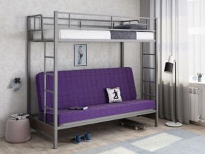 Кровать двухъярусная с диваном "Мадлен" (Серый/Фиолетовый) в Озерске - ozersk.ok-mebel.com | фото