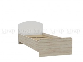 МАРТИНА Кровать 800 с настилом ЛДСП (Белый глянец/дуб сонома) в Озерске - ozersk.ok-mebel.com | фото