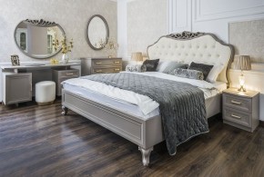 Кровать Мокко 1600 с мягким изголовьем + основание (серый камень) в Озерске - ozersk.ok-mebel.com | фото 1