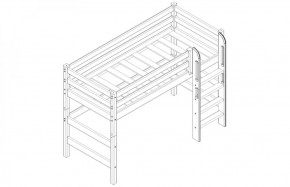 Кровать полувысокая с прямой лестницей Соня (Вариант 5) в Озерске - ozersk.ok-mebel.com | фото 3