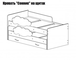 Кровать выкатная Соник на щитах (800*1600) с бортиком + ящик в Озерске - ozersk.ok-mebel.com | фото 2