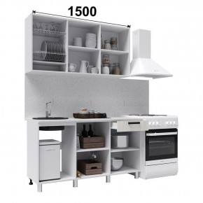 Кухня ДИОР 1.5 м (белый/дуб крафт белый) в Озерске - ozersk.ok-mebel.com | фото 2