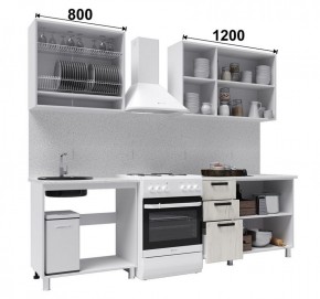 Кухня ДИОР 2 м б/стекла (белый/дуб крафт белый) в Озерске - ozersk.ok-mebel.com | фото 2