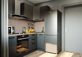Кухня угловая Антрацит 2200х1000 (Стол. 38мм) в Озерске - ozersk.ok-mebel.com | фото