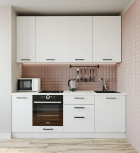Кухонный гарнитур Белый Глянец 2200 h950 (Стол. 26мм) в Озерске - ozersk.ok-mebel.com | фото