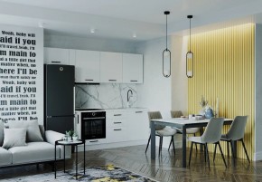 Кухонный гарнитур Белый Глянец 2550 (Стол. 26мм) в Озерске - ozersk.ok-mebel.com | фото