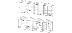Кухонный гарнитур Смоки 3000 h950 (Стол. 38 мм) в Озерске - ozersk.ok-mebel.com | фото 2