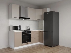 Кухонный гарнитур угловой Каппучино 2200*1000 (Стол. 38мм) в Озерске - ozersk.ok-mebel.com | фото