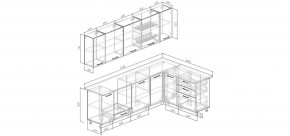 Кухонный гарнитур угловой Капри 2600х1600 (Стол. 26мм) в Озерске - ozersk.ok-mebel.com | фото