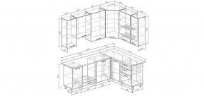 Кухонный гарнитур угловой Санторини 2200*1600 h950 (Стол. 38мм) в Озерске - ozersk.ok-mebel.com | фото 2