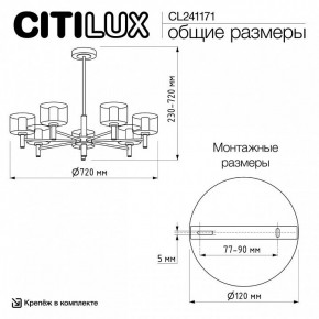 Люстра на штанге Citilux ELAN CL241171 в Озерске - ozersk.ok-mebel.com | фото 12
