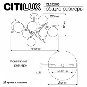 Люстра на штанге Citilux Ronny CL242193 в Озерске - ozersk.ok-mebel.com | фото 8