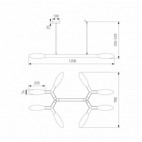 Люстра на штанге Eurosvet Covalent 30180 черный в Озерске - ozersk.ok-mebel.com | фото 3