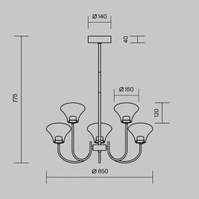 Люстра на штанге Maytoni Dynasty MOD402PL-L20BS3K в Озерске - ozersk.ok-mebel.com | фото 6