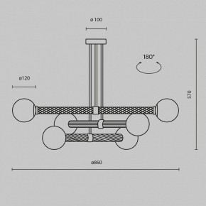 Люстра на штанге Maytoni Teatro MOD287PL-06BS в Озерске - ozersk.ok-mebel.com | фото 3