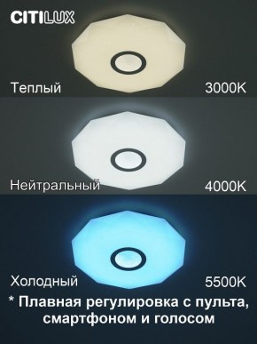 Накладной светильник Citilux Диамант Смарт CL713A30G в Озерске - ozersk.ok-mebel.com | фото 4