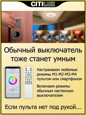 Накладной светильник Citilux Диамант Смарт CL713A30G в Озерске - ozersk.ok-mebel.com | фото 6