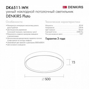 Накладной светильник Denkirs PLATO DK6511-WH/1 в Озерске - ozersk.ok-mebel.com | фото 10