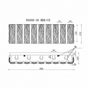 Накладной светильник iLamp Panorama W4688-58 MBK+CR в Озерске - ozersk.ok-mebel.com | фото 2