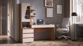 ПИФАГОР Стол компьютерный (дуб вотан/кашемир) в Озерске - ozersk.ok-mebel.com | фото