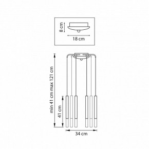 Подвесная люстра Lightstar Tubo L8T747133 в Озерске - ozersk.ok-mebel.com | фото 3