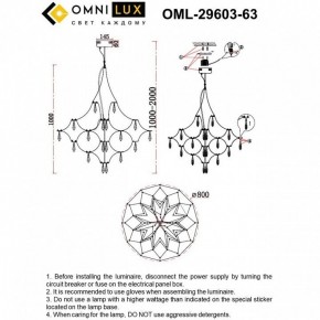 Подвесная люстра Omnilux Perelli OML-29603-63 в Озерске - ozersk.ok-mebel.com | фото 8