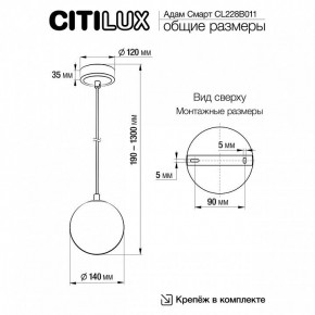 Подвесной светильник Citilux Адам Смарт CL228B011 в Озерске - ozersk.ok-mebel.com | фото 5