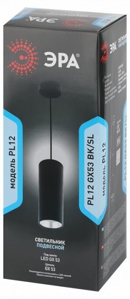 Подвесной светильник Эра  PL12 GX53 BK/SL в Озерске - ozersk.ok-mebel.com | фото 6