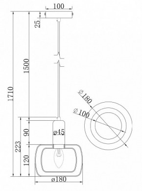 Подвесной светильник Maytoni Vision MOD411PL-01G в Озерске - ozersk.ok-mebel.com | фото 7