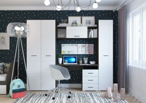 Полка 1200 НЕНСИ (Венге/Белый глянец) в Озерске - ozersk.ok-mebel.com | фото 2