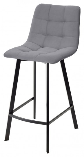 Полубарный стул CHILLI-QB SQUARE серый #27, велюр / черный каркас (H=66cm) М-City в Озерске - ozersk.ok-mebel.com | фото