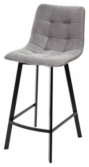 Полубарный стул CHILLI-QB SQUARE светло-серый #26, велюр / черный каркас (H=66cm) М-City в Озерске - ozersk.ok-mebel.com | фото
