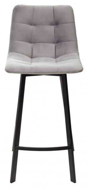 Полубарный стул CHILLI-QB SQUARE светло-серый #26, велюр / черный каркас (H=66cm) М-City в Озерске - ozersk.ok-mebel.com | фото 3